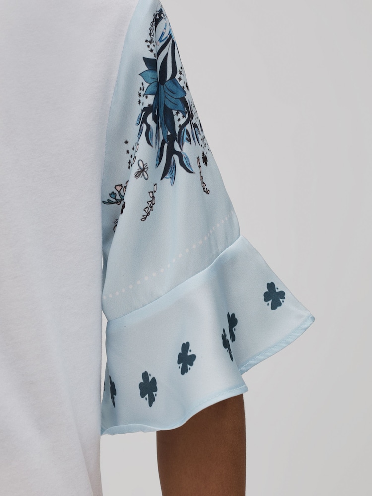 Reiss Anastasia Flute Sleeve Crew Neck T-Shirt - Image 4 of 6