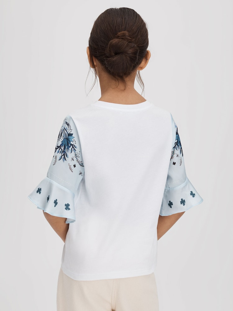 Reiss Anastasia Flute Sleeve Crew Neck T-Shirt - Image 5 of 6