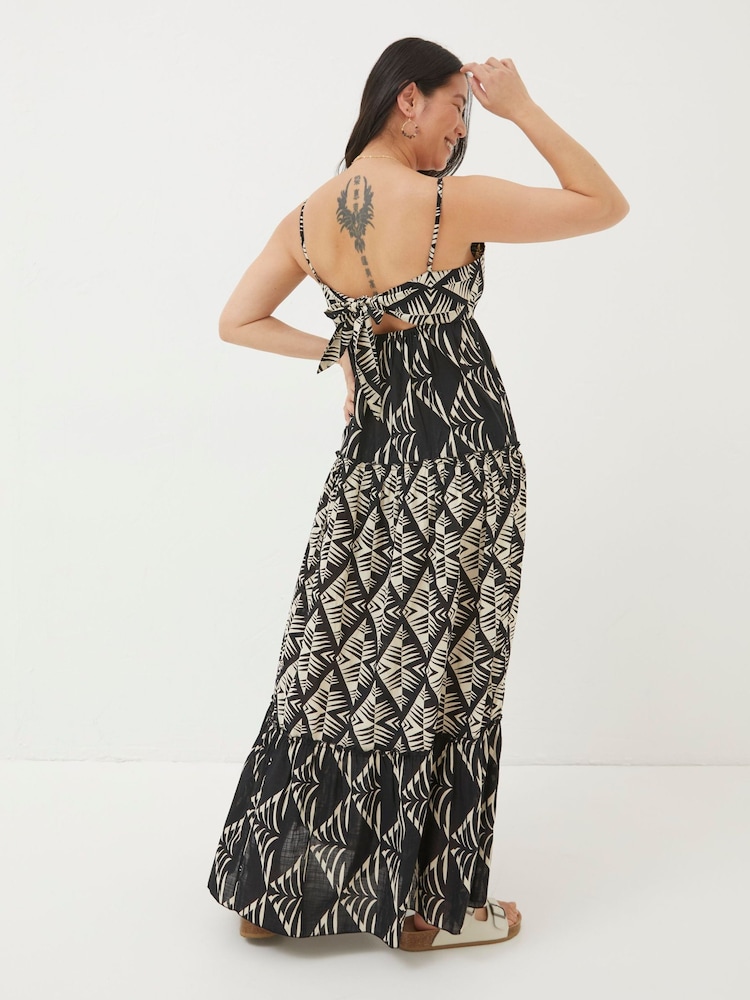FatFace Marnie Black Mono Geo Beach Dress - Image 2 of 6