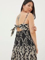 FatFace Marnie Black Mono Geo Beach Dress - Image 5 of 6