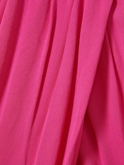 Reiss Pink Elliana Drape Front Midi Dress - Image 6 of 6