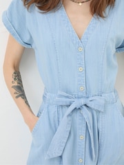 FatFace Blue Odette Denim Midi Dress - Image 6 of 7