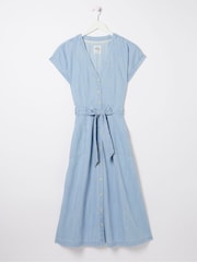 FatFace Blue Odette Denim Midi Dress - Image 7 of 7