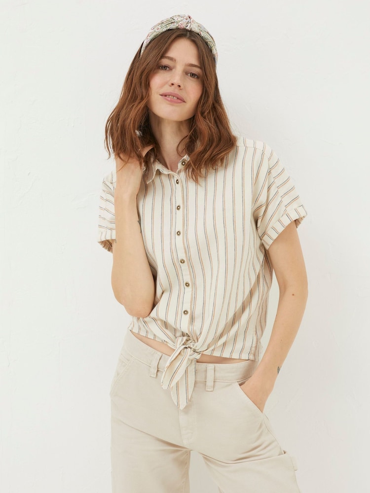 FatFace Cali Natural Linen Blend Shirt - Image 1 of 4
