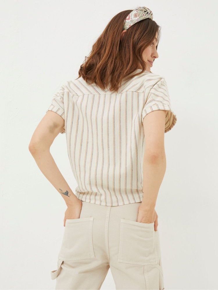 FatFace Cali Natural Linen Blend Shirt - Image 2 of 4