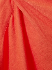 Reiss Orange Jeanne One Shoulder Draped Midi Dress - Image 4 of 4