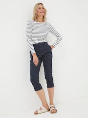 FatFace Farnham Blue Crop Chinos - Image 3 of 5