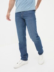 FatFace Blue Straight Fit Recycled Jeans - Image 4 of 6