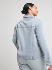 Simply Be Blue Utility Cargo Pocket Denim Jacket - Image 2 of 4
