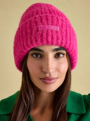 Joules Caversham Bright Pink Beanie Hat - Image 1 of 5