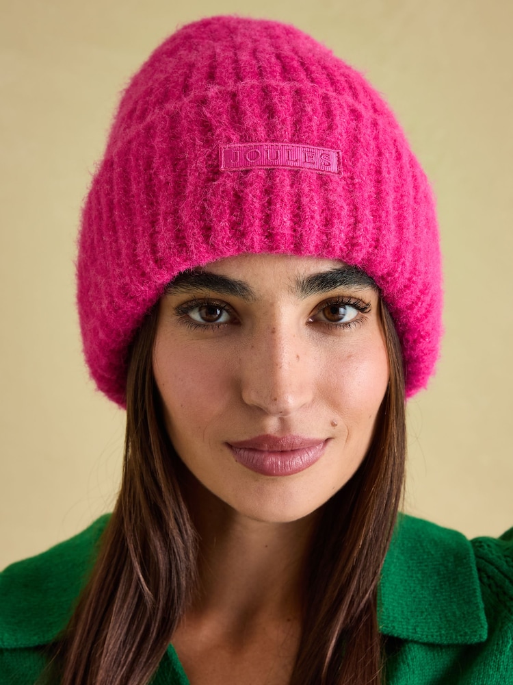 Joules Caversham Bright Pink Beanie Hat - Image 1 of 5 Joules Caversham Bright Pink Beanie Hat - Image 1 of 5