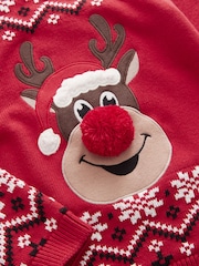 Reindeer 100% Cotton Christmas Jumper (3-16yrs) - Image 5 of 5