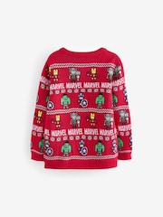 Marvel Avengers Christmas Fairisle Pattern Crew Neck Jumper (3-16yrs) - Image 2 of 5