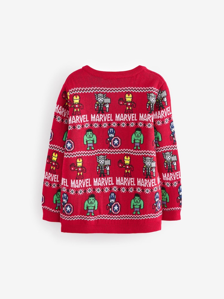 Marvel Avengers Christmas Fairisle Pattern Crew Neck Jumper (3-16yrs) - Image 2 of 5