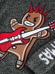 Charcoal Grey Gingerbread 100% Cotton Christmas Jumper (3-16yrs) - Image 3 of 4