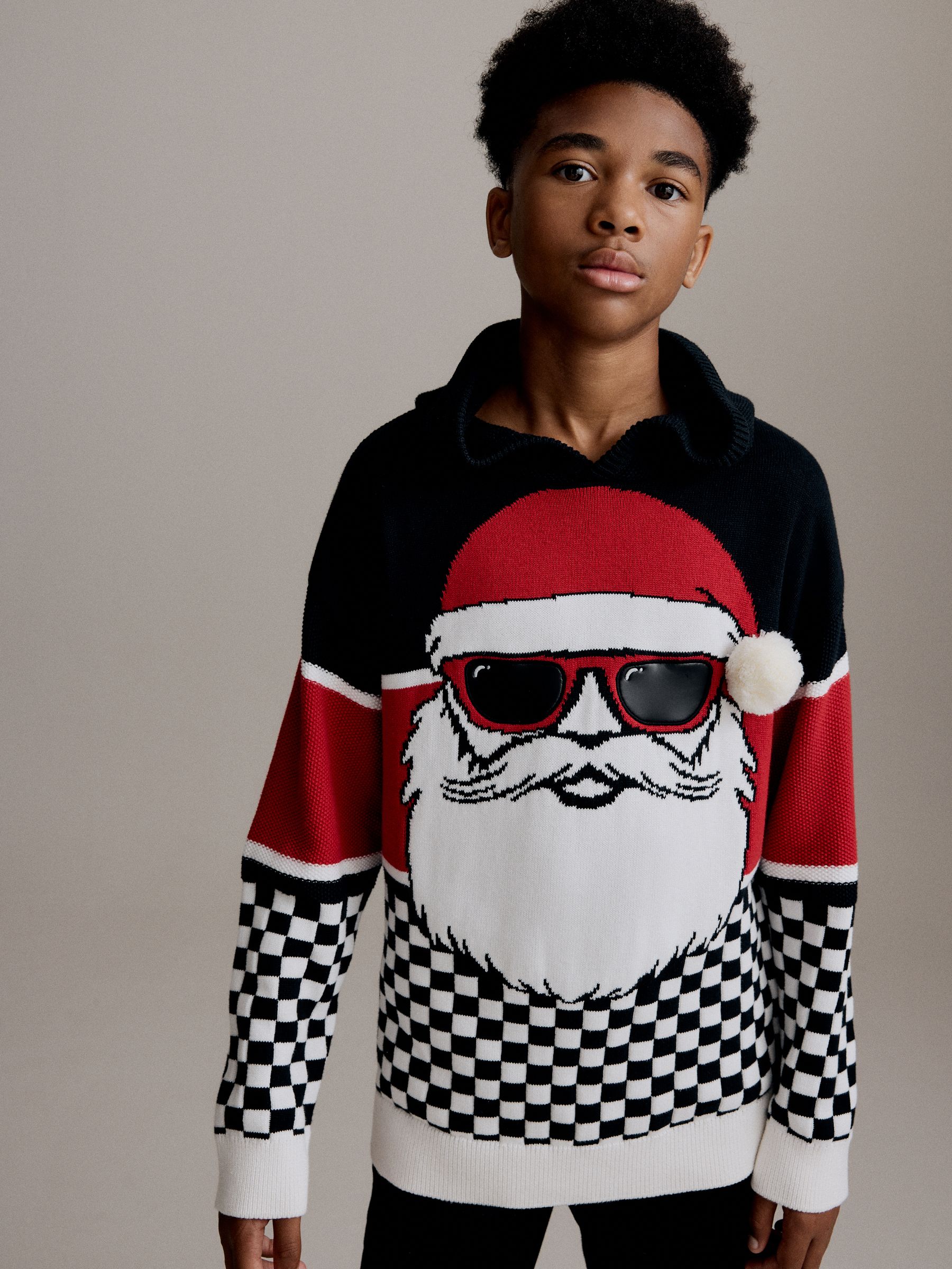 Buy Santa Colourblock Hooded 100 Cotton Christmas Jumper 3 16yrs from Next USA