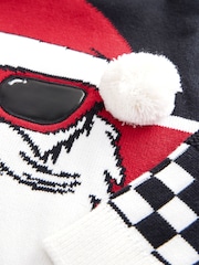 Santa Colourblock Hooded 100% Cotton Christmas Jumper (3-16yrs) - Image 8 of 8