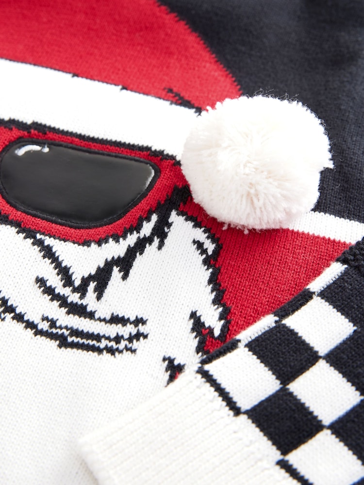Santa Colourblock Hooded 100% Cotton Christmas Jumper (3-16yrs) - Image 8 of 8