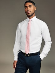 White/Pink Paisley Regular Fit Occasion Shirt And Tie Pack - Image 2 of 8