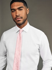 White/Pink Paisley Regular Fit Occasion Shirt And Tie Pack - Image 5 of 8