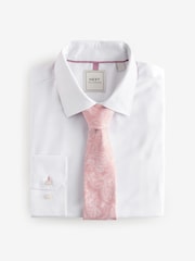White/Pink Paisley Regular Fit Occasion Shirt And Tie Pack - Image 7 of 8