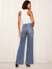 Friends Like These Mid Blue Wide Leg Jeans - Image 4 of 4