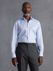 Blue Regular Fit Signature Royal Oxford Long Sleeve Single Cuff 100% Cotton Shirt - Image 1 of 7