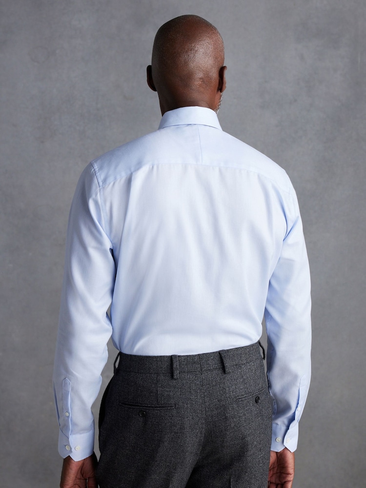 Blue Regular Fit Signature Royal Oxford Long Sleeve Single Cuff 100% Cotton Shirt - Image 3 of 7