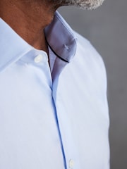 Blue Regular Fit Signature Royal Oxford Long Sleeve Single Cuff 100% Cotton Shirt - Image 4 of 7