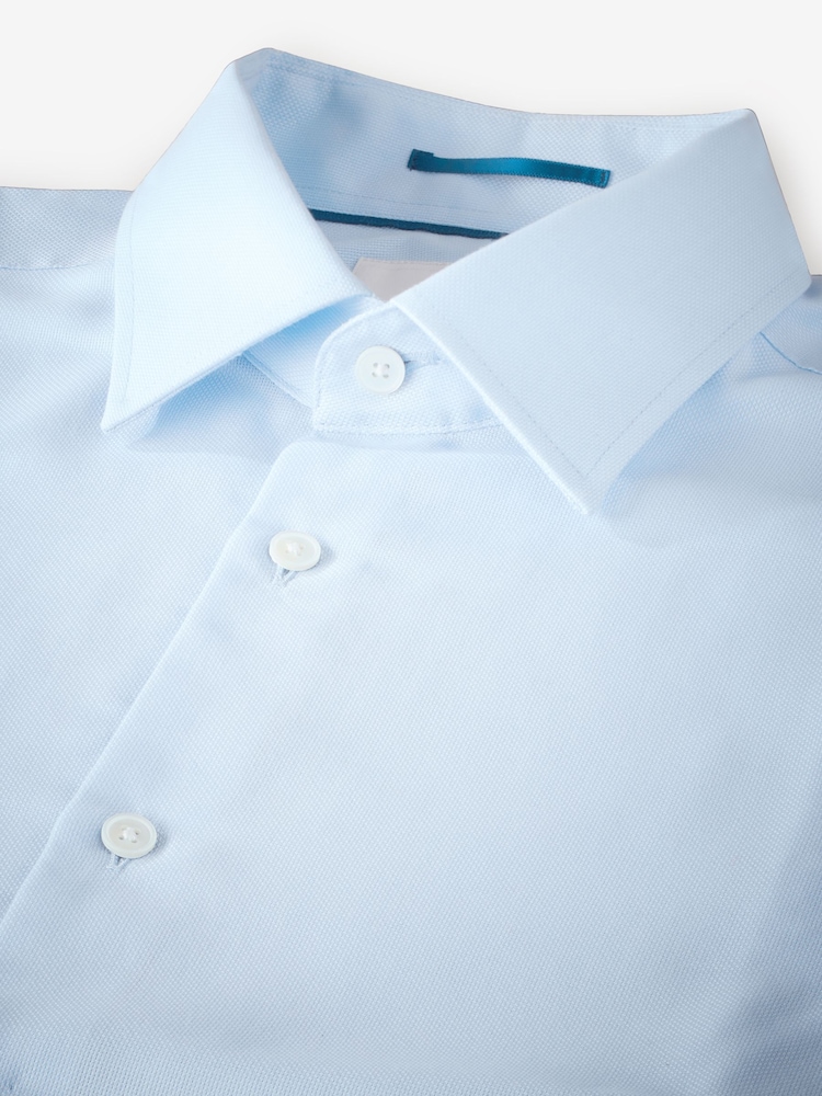 Blue Regular Fit Signature Royal Oxford Long Sleeve Single Cuff 100% Cotton Shirt - Image 6 of 7