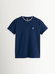 Polo Ralph Lauren Blue Short Sleeve Tipped T-Shirt - Image 1 of 1