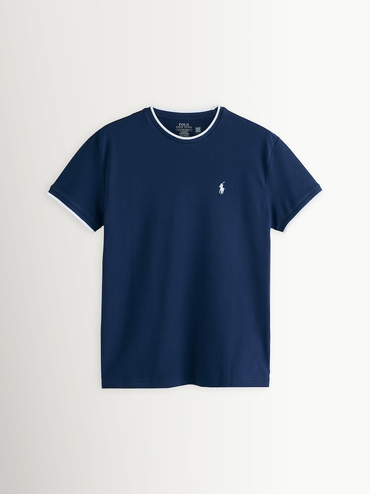 Polo Ralph Lauren Blue Short Sleeve Tipped T-Shirt - Image 1 of 1