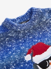 Blue Gaming Snowman 100% Cotton Christmas Jumper (3-16yrs) - Image 3 of 5
