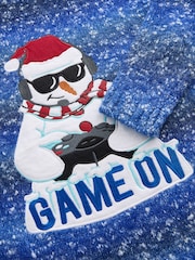 Blue Gaming Snowman 100% Cotton Christmas Jumper (3-16yrs) - Image 5 of 5