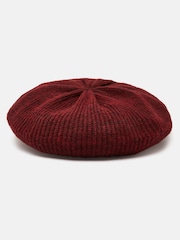 Joules Joelle Burgundy Red Knitted Beret - Image 4 of 5