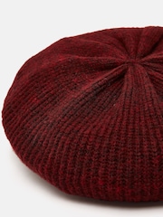 Joules Joelle Burgundy Red Knitted Beret - Image 5 of 5