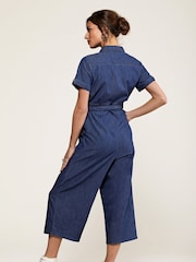 Yumi Blue 100% Cotton Denim Button Jumpsuit - Image 2 of 5