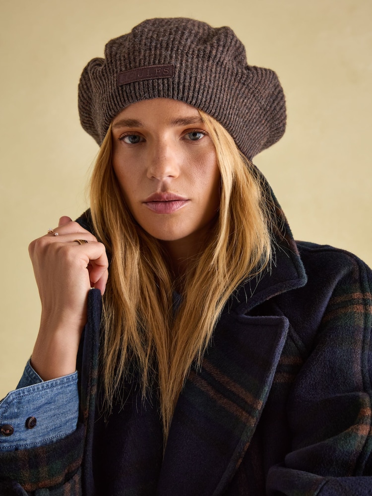 Joules Joelle Brown Knitted Beret - Image 1 of 5