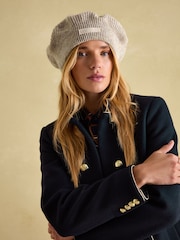 Joules Joelle Oatmeal Knitted Beret - Image 1 of 4