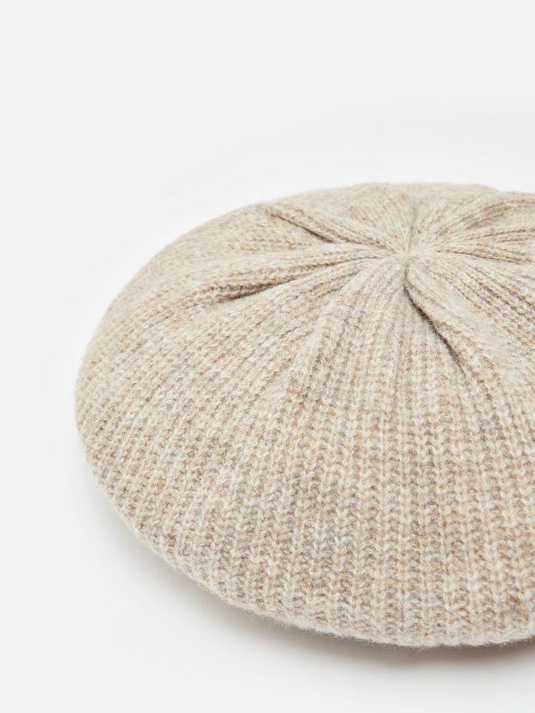Joules Joelle Oatmeal Knitted Beret - Image 4 of 4