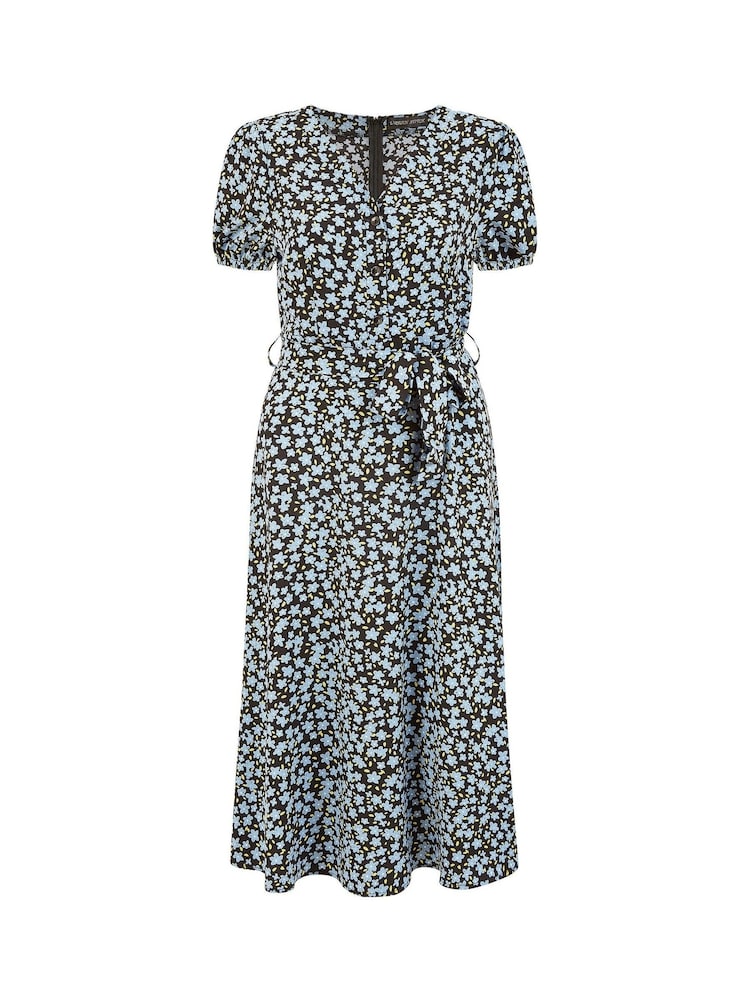 Mela Blue Ditsy Floral Print Midi Shirt Dress - Image 5 of 5 Mela Blue Ditsy Floral Print Midi Shirt Dress - Image 5 of 5