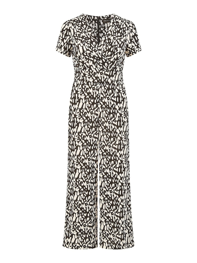 Mela Black Wrap Over Stretch Jumpsuit - Image 4 of 4