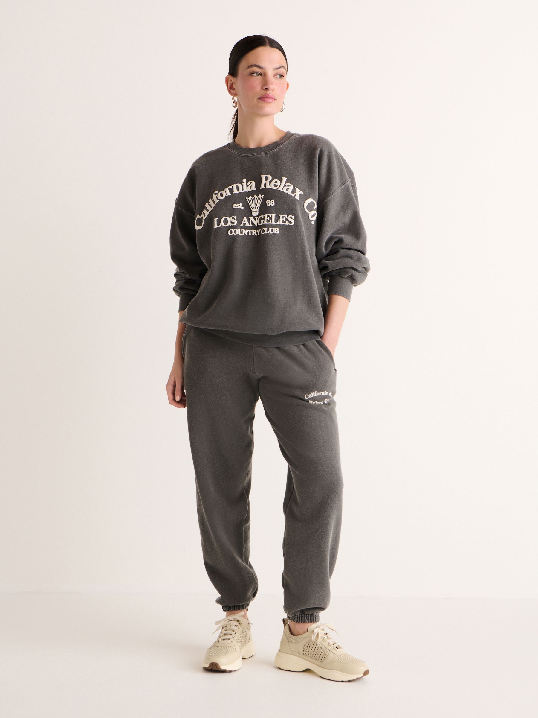 Buy Charcoal Grey Relaxed Fit Oversized Washed California