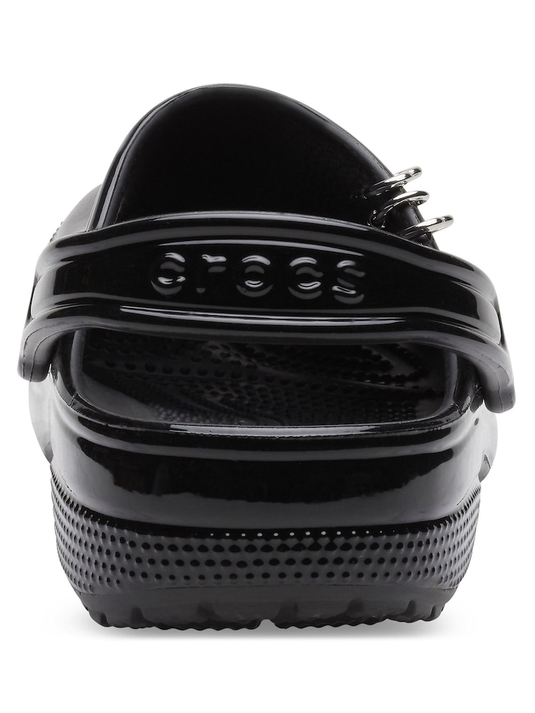 Crocs Black Studded High Shine Clogs - Image 2 of 6