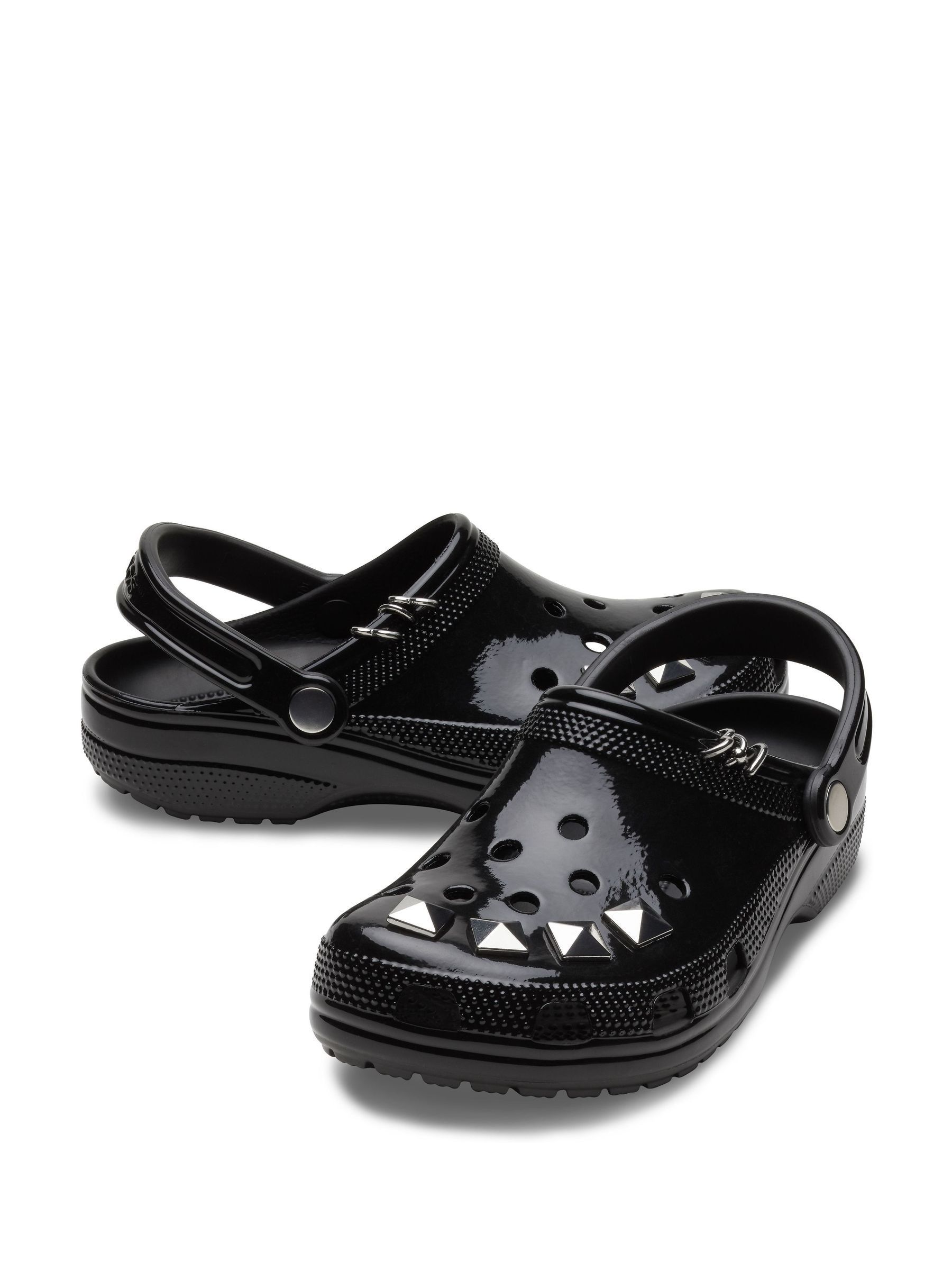 Buy Crocs Black Studded High Shine Clogs from Next Luxembourg