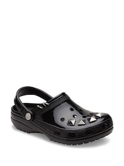 Crocs Black Studded High Shine Clogs - Image 4 of 6