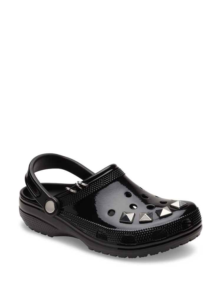 Crocs Black Studded High Shine Clogs - Image 4 of 6
