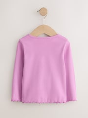 Pink Bunny Embroidery Rib Long Sleeve T-Shirt (3mths-7yrs) - Image 2 of 4