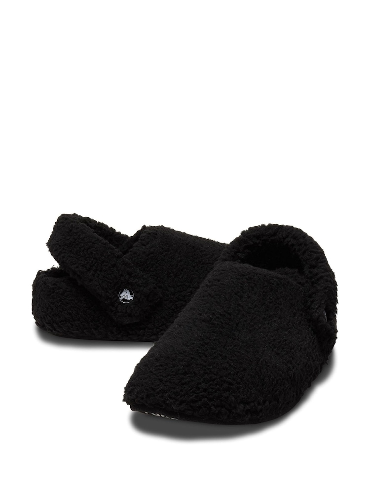 Crocs Black Classic Cozzzy Fleece Slippers - Image 3 of 5