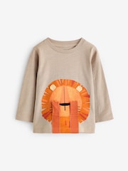 Natural Lion Long Sleeve Interactive T-Shirt (3mths-7yrs) - Image 2 of 4